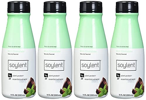 0810028970267 - SOYLENT COMPLETE NUTRITION GLUTEN-FREE VEGAN PROTEIN MEAL REPLACMENT SHAKE, MINT CHOCOLATE, 11 OZ, 4 PACK