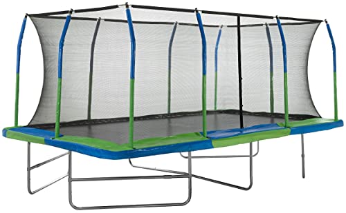 0810029128759 - UPPER BOUNCE RECTANGLE TRAMPOLINE SET WITH PREMIUM TOP-RING ENCLOSURE SYSTEM – OUTDOOR TRAMPOLINE - GYMNASTICS RECTANGULAR TRAMPOLINE FOR KIDS - ADULTS - SUPPORTS UPTO 500 LBS. (10X17 FT) BLUE (BASE)