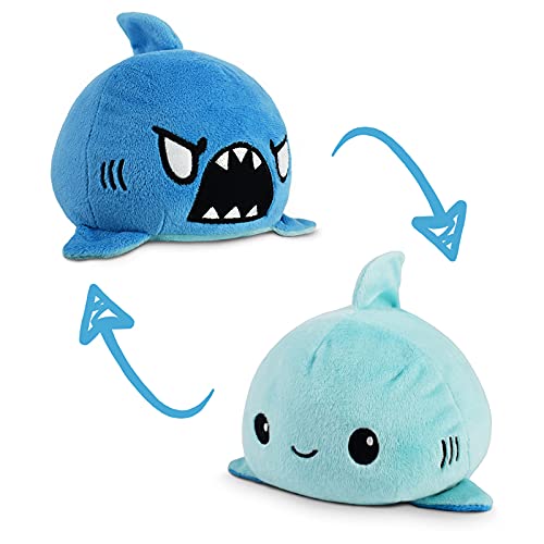 0810031364510 - TEETURTLE | THE ORIGINAL REVERSIBLE SHARK PLUSHIE | PATENTED DESIGN | LIGHT BLUE/BLUE | HAPPY + RAGE | SHOW YOUR MOOD WITHOUT SAYING A WORD!