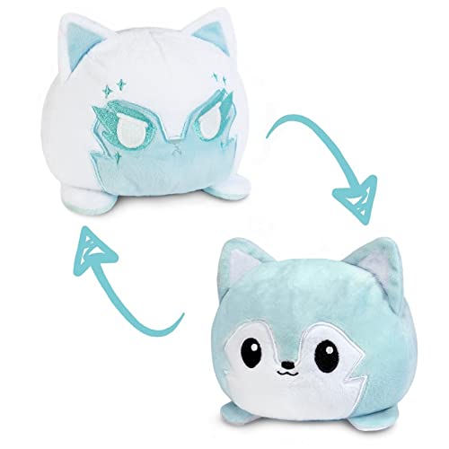 0810031366224 - TEETURTLE | THE ORIGINAL REVERSIBLE WOLF PLUSHIE | PATENTED DESIGN | LIGHT BLUE + WHITE | HAPPY + CELESTIAL | SHOW YOUR MOOD WITHOUT SAYING A WORD!