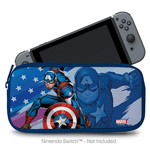 0810032804275 - CONTROLLER GEAR AUTHENTIC AND OFFICIALLY LICENSED MARVEL - NEOPRENE NINTENDO SWITCH CASE - CAPTAIN AMERICA - NINTENDO SWITCH