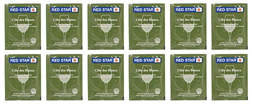 0810045261218 - RED STAR COTE DES BLANCS WINE YEAST - PACK OF 12 - WITH NORTH MOUNTAIN SUPPLY FRESHNESS GUARANTEE
