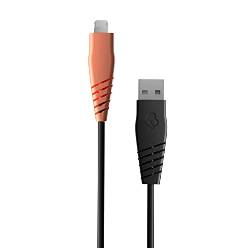 0810045684833 - SKULLCANDY LINE ROUND CHARGING CABLE, USB-A TO LIGHTNING - TRUE BLACK/ORANGE