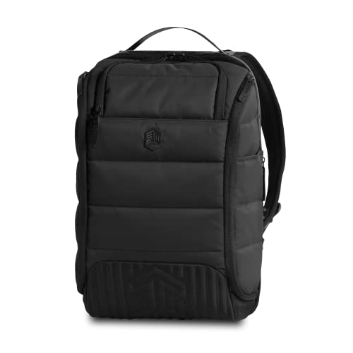 0810046112922 - STM DUX 16L PREMIUM TECH BACKPACK - CARRY ON TRAVEL LAPTOP BACKPACK (FITS 15 LAPTOPS) - MULTI-DIRECTION CARGO ACCESS, WATER RESISTANT & LUGGAGE PASSTHROUGH - BLACK (STM-111-376P-01)