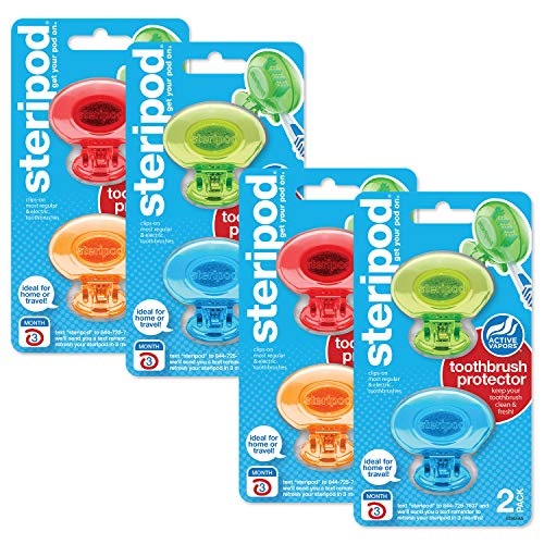 0810046670293 - STERIPOD STERIPOD CLIP-ON TOOTHBRUSH PROTECTOR (8 STERIPODS) MULTI COLOR, 8 COUNT