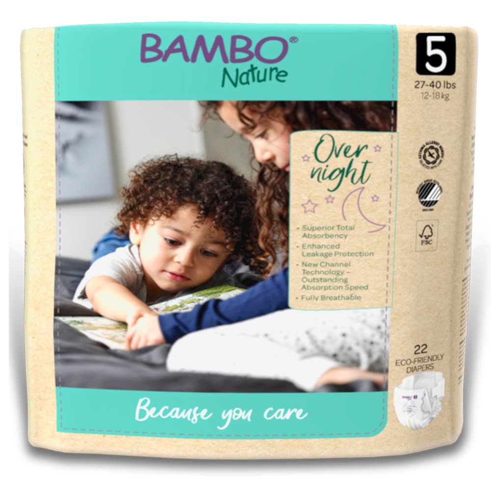 0081004981038 - BAMBO NATURE BABY BABY DIAPER SIZE 5 27 TO 40 LBS. 1000021011, 22 CT