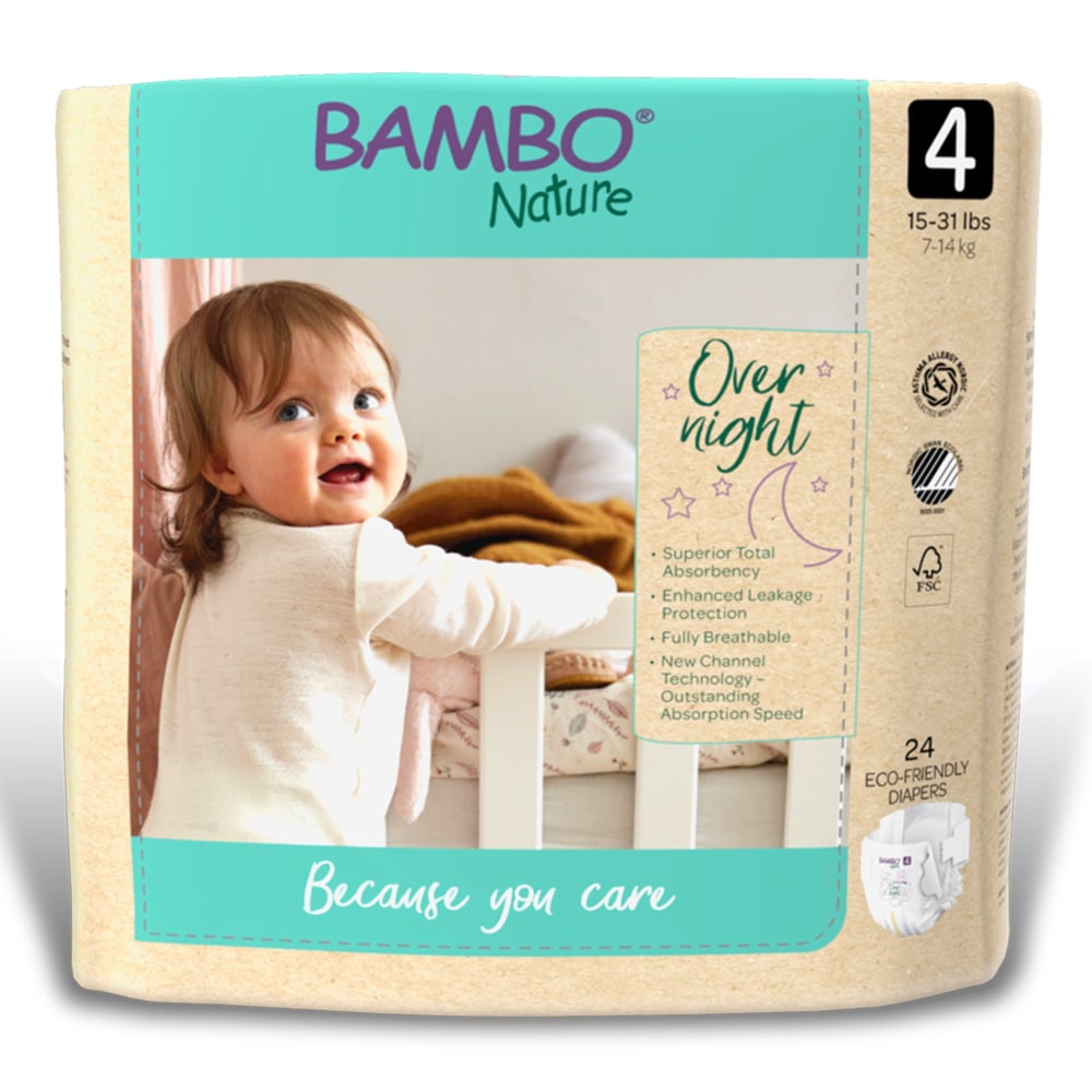 0081004981434 - BAMBO NATURE BABY BABY DIAPER SIZE 4 15 TO 31 LBS. 1000021010, 192 CT