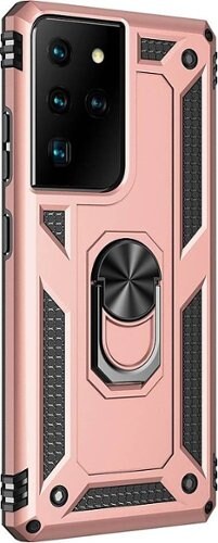 0810050766043 - SAHARACASE - MILITARY KICKSTAND SERIES CASE FOR SAMSUNG GALAXY S21 ULTRA 5G - ROSE GOLD