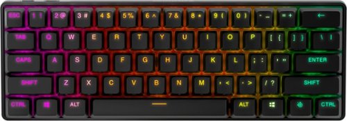 0810052980331 - STEELSERIES APEX PRO MINI WIRELESS MECHANICAL GAMING KEYBOARD – WORLD’S FASTEST KEYBOARD – ADJUSTABLE ACTUATION – COMPACT 60% FORM FACTOR – RGB – PBT KEYCAPS – BLUETOOTH 5.0 – 2.4GHZ – USB-C
