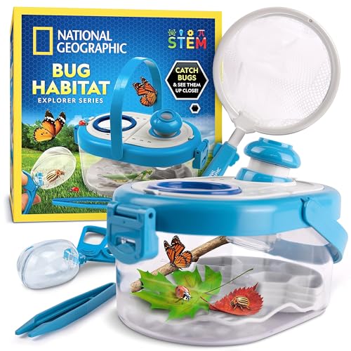 0810070622886 - NATIONAL GEOGRAPHIC BUG CATCHER KIT FOR KIDS - KIDS BUG HABITAT WITH MAGNIFIED VIEWER, BUG CATCHER, TWEEZERS & LEARNING GUIDE, INSECT HABITAT, OUTDOOR TOYS, KIDS BUG CATCHING KIT, BUG CAGE, BUG BOX