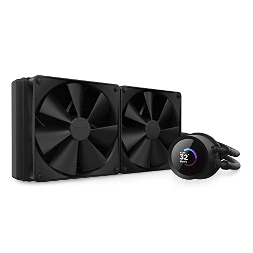 0810074842709 - NZXT KRAKEN 280-280MM AIO CPU LIQUID COOLER - CUSTOMIZABLE 1.54 SQUARE LCD DISPLAY FOR IMAGES, PERFORMANCE METRICS - HIGH-PERFORMANCE PUMP - 2 X F140P FANS - BLACK