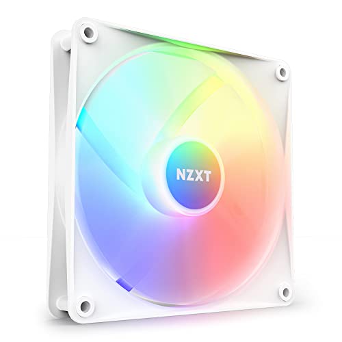 0810074843058 - NZXT F140 RGB CORE - 140MM HUB-MOUNTED RGB FAN - 8 INDIVIDUALLY-ADDRESSABLE LEDS - SEMI-TRANSLUCENT BLADES - HIGH STATIC PRESSURE & AIRFLOW - QUIET OPERATION - PWM CONTROL - CAM SOFTWARE - WHITE