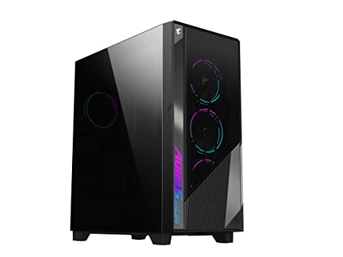0810075653786 - AORUS C500 GLASS - BLACK MID TOWER PC GAMING CASE, TEMPERED GLASS, USB TYPE-C, ARBG FANS INCLUDED (GB-AC500G ST)