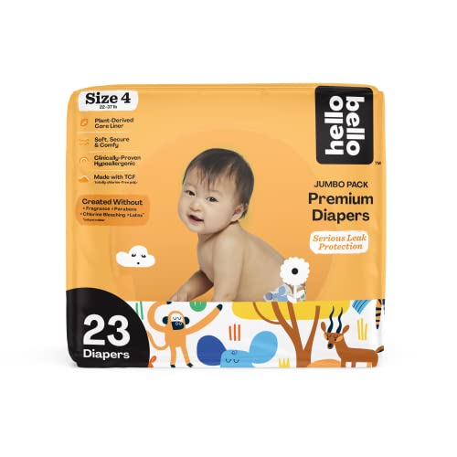 0810084871409 - HELLO BELLO BABY DIAPERS - SIZE 4 - SAFARI - PACK OF 23