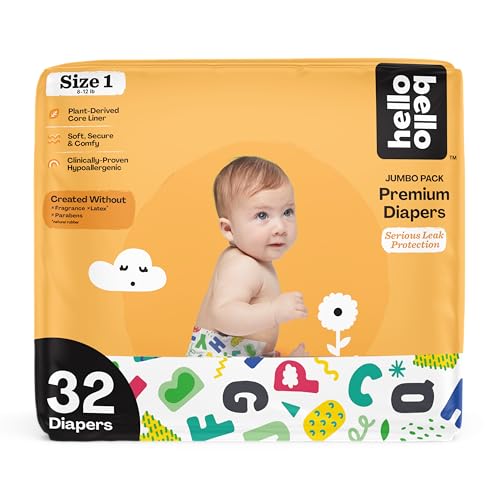 0810084879511 - HELLO BELLO PREMIUM BABY DIAPERS SIZE 1 I 32 COUNT OF DISPOSEABLE, EXTRA-ABSORBENT, HYPOALLERGENIC, AND ECO-FRIENDLY BABY DIAPERS WITH SNUG AND COMFORT FIT I ALPHABET SOUP