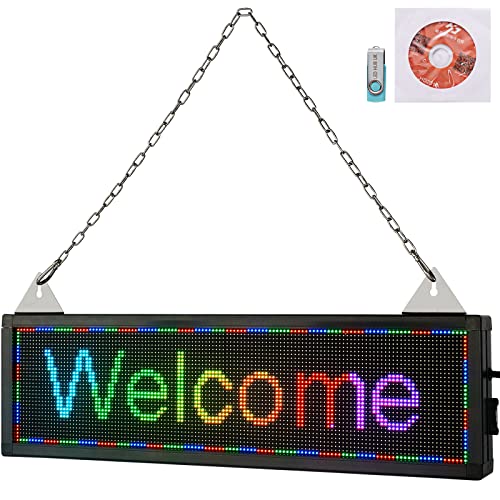 0810087878559 - VEVOR LED SCROLLING SIGN, 21 X 6 WIFI & USB CONTROL P4 PROGRAMMABLE DISPLAY, INDOOR FULL COLOR HIGH RESOLUTION MESSAGE BOARD, HIGH BRIGHTNESS ELECTRONIC SIGN, PERFECT SOLUTION FOR ADVERTISING