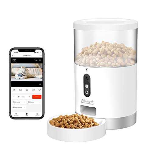 0810090220901 - LIVING ENRICHMENT AUTOMATIC CAT FEEDER, WIFI SMART PET FEEDER, HD CAMERA VOICE AND VIDEO RECORDING, AUTO DOG FOOD DISPENSER WITH PORTION CONTROL, APP CONTROL, 4L CAPACITY, FOR IPHONE & ANDROID
