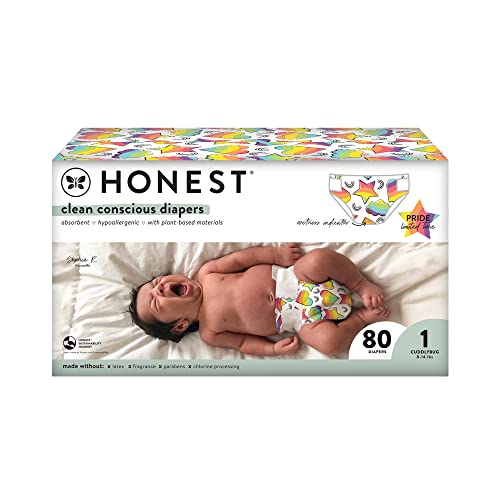0810094550004 - CLUB BOX CLEAN CONSCIOUS DIAPERS PRIDE, LOVE FOR ALL, SIZE 1, 80CT