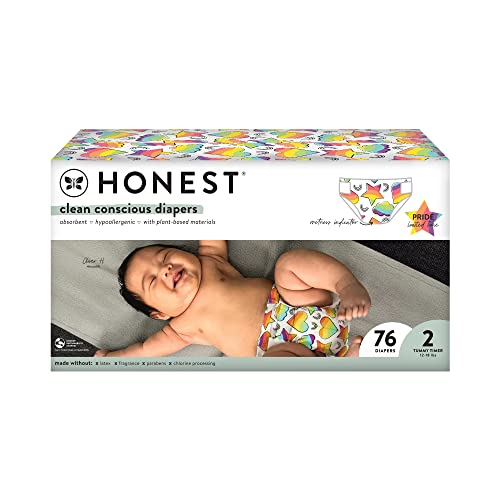 0810094550011 - CLUB BOX CLEAN CONSCIOUS DIAPERS PRIDE, LOVE FOR ALL, SIZE 2, 76CT