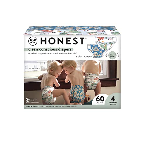0810094550509 - THE HONEST COMPANY CLEAN CONSCIOUS DIAPERS | PLANT-BASED, SUSTAINABLE | HOLIDAY 22 PRINTS | CLUB BOX, SIZE 4 (22-37 LBS), 60 COUNT