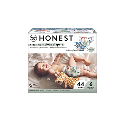 0810094550523 - THE HONEST COMPANY CLEAN CONSCIOUS DIAPERS | PLANT-BASED, SUSTAINABLE | HOLIDAY 22 PRINTS | CLUB BOX, SIZE 6 (35+ LBS), 44 COUNT