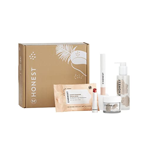 0810094550707 - HONEST BEAUTY FRESH FACE BESTSELLERS KIT | EXCLUSIVE | GENTLE GEL CLEANSER, HYDROGEL CREAM, EXTREME LENGTH MASCARA + PRIMER, TINTED LIP BALM, MAKEUP REMOVER WIPES | VEGAN + CRUELTY FREE