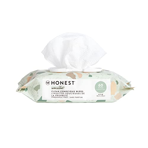 0810094551216 - THE HONEST COMPANY CLEAN CONSCIOUS WIPES | 99% WATER, COMPOSTABLE, PLANT-BASED, BABY WIPES | HYPOALLERGENIC, EWG VERIFIED | GEO MOOD, 60 COUNT
