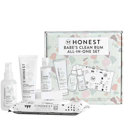 0810094551292 - THE HONEST COMPANY BABES FIRST MESS GIFT SET | FRAGRANCE FREE NEWBORN ESSENTIALS | 99% WATER WIPES, ALL PURPOSE BALM, BOTTOM WASH, BABY DETERGENT