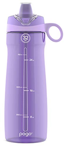 0810094671471 - POGO PLASTIC WATER BOTTLE WITH SOFT STRAW LID AND CARRY HANDLE, BPA FREE, DISHWASHER SAFE, 40 OZ, LILAC