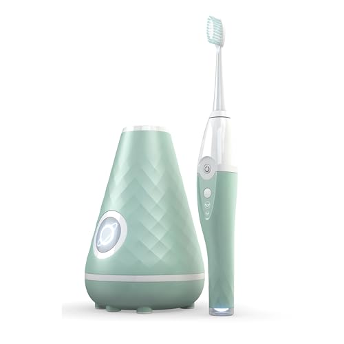 0810099660241 - TAO CLEAN UV SANITIZING SONIC TOOTHBRUSH AND CLEANING STATION, ELECTRIC TOOTHBRUSH, DUAL SPEED SETTING, SEAGLASS GREEN