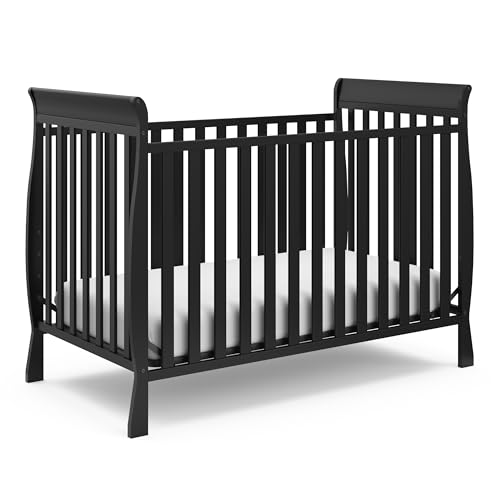 0810105291414 - STORKCRAFT MAXWELL CONVERTIBLE CRIB (BLACK) – GREENGUARD GOLD CERTIFIED, CONVERTS TO TODDLER BED AND DAYBED, FITS STANDARD FULL-SIZE CRIB MATTRESS, CLASSIC CRIB WITH TRADITIONAL SLEIGH DESIGN