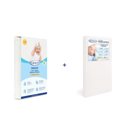 0810105298321 - GRACO PREMIUM CRIB MATTRESS & PROTECTOR VALUE BUNDLE (2-PACK) – INCLUDES GREENGUARD GOLD CERTIFIED CRIB & TODDLER MATTRESS, GREENGUARD GOLD CERTIFIED WATERPROOF MATTRESS PROTECTOR, FITS STANDARD CRIB