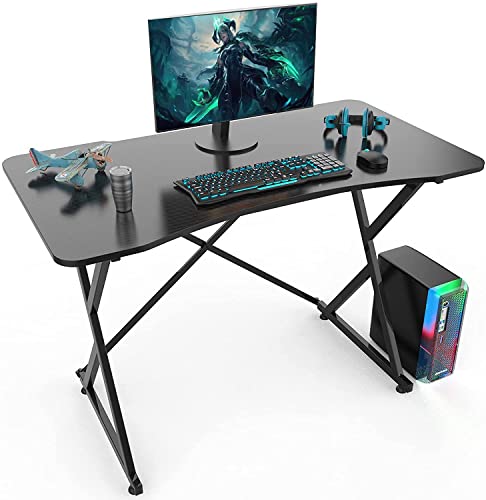 0810108650416 - ERGONOMIC GAMING DESK, 43 INCH LARGE SURFACE, PROFESSIONAL RACING STYLE OFFICE COMPUTER DESK, STURDY X-SHAPED FRAME, FOR STUDY, WRITING WORKSTATION FOR PC LAPTOP, FOR BEDROOM, OFFICE