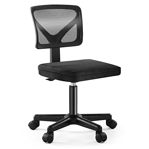 0810108651482 - AFO HOME OFFICE SPACES MESH DESK ARMLESS ERGONOMIC SMALL COMPUTER ADJUSTABLE BLACK TASK MID BACK CHAIR FOR ADULTS
