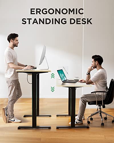 0810110430136 - TOTNZ ELECTRIC STANDING DESK 55 X 24 INCHES HEIGHT ADJUSTABLE TABLE, ERGONOMIC HOME OFFICE FURNITURE, MAPLE