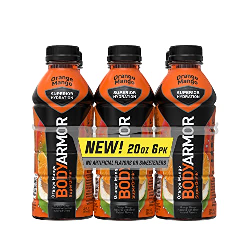 0810113830001 - BODYARMOR SPORTS DRINK SPORTS BEVERAGE, ORANGE MANGO, NATURAL FLAVORS WITH VITAMINS, POTASSIUM-PACKED ELECTROLYTES, PERFECT FOR ATHLETES, 20 FL OZ (PACK OF 6)