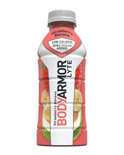 0810113830292 - BODYARMOR LYTE SPORTS DRINK LOW-CALORIE SPORTS BEVERAGE, STRAWBERRY BANANA, NATURAL FLAVORS WITH VITAMINS, POTASSIUM-PACKED ELECTROLYTES, NO PRESERVATIVES, PERFECT FOR ATHLETES, 16 FL OZ (PACK OF 12)