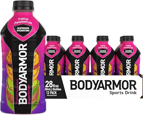 0810113830339 - BODYARMOR SPORTS DRINK SPORTS BEVERAGE, TROPICAL PASSIONFRUIT, COCONUT WATER HYDRATION, NATURAL FLAVORS WITH VITAMINS, POTASSIUM-PACKED ELECTROLYTES, PERFECT FOR ATHLETES, 28 FL OZ (PACK OF 12)