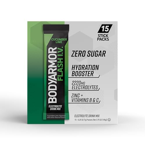 0810113830803 - BODYARMOR FLASH I.V. RAPID REHYDRATION ELECTROLYTE STICKS, CUCUMBER LIME, 15 COUNT (PACK OF 1)