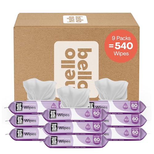 0810115613299 - HELLO BELLO EXTRA GENTLE LAVENDER SCENTED BABY WIPES - PLANT BASED - MADE WITH 99% WATER AND ALOE FOR BABIES AND KIDS - 60 COUNT (PACK OF 9) TOTAL 540 COUNT