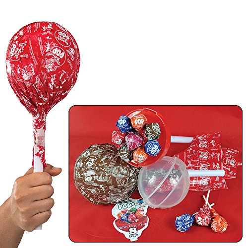 0810116011353 - GIANT TOOTSIE ROLL POP CONTAINER HOLDS 8 REGULAR HARD CANDY LOLLIPOPS