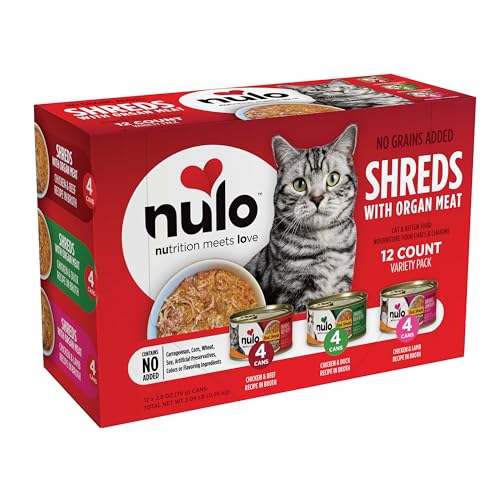 0810125290886 - NULO SHREDS WITH ORGAN MEAT GRAIN-FREE WET CAT AND KITTEN FOOD, VARIETY PACK, 2.8 OZ, 12 COUNT