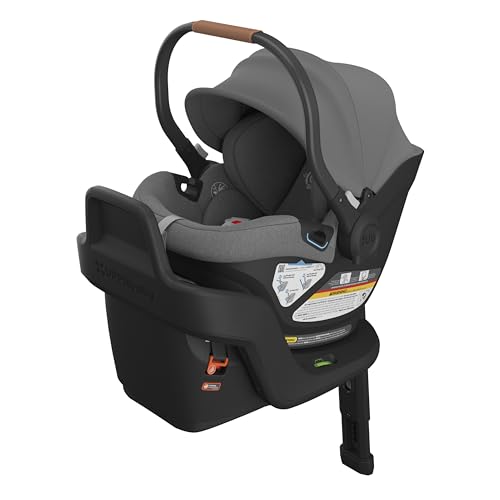 0810129596656 - UPPABABY ARIA LIGHTWEIGHT INFANT CAR SEAT/JUST UNDER 6 LBS FOR EASY PORTABILITY/BASE WITH LOAD LEG + INFANT INSERT INCLUDED/DIRECT STROLLER ATTACHMENT/GREYSON (CHARCOAL MÉLANGE/SADDLE LEATHER)