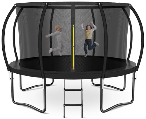0810152790137 - ZEVEMOMO 14 FT TRAMPOLINE FOR KIDS AND ADULTS, OUTDOOR TRAMPOLINE WITH SAFETY ENCLOSURE NET, JUMPING MAT, SPRING COVER PAD, LADDER & 80 HIGH RESILIENCE SPRINGS, 450 LBS WEIGHT CAPACITY TRAMPOLINE