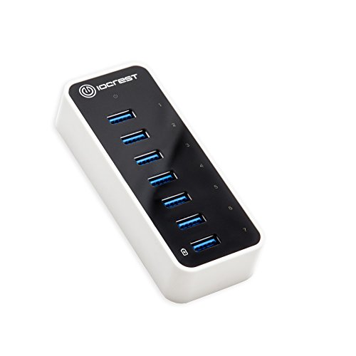0810154016082 - IO CREST SUPERSPEED USB 3.0 7 PORT HUB SUPPORT FAST CHARGING WITH 12V/3A AC POWER ADAPTER(SY-HUB20152) (SY-HUB20152)