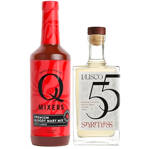 0810158580169 - SPIRITLESS JALISCO 55 DISTILLED NON-ALCOHOLIC TEQUILA BUNDLE WITH Q MIXERS BLOODY MARY MIX (BLOODY MARIA) - PREMIUM ZERO-PROOF LIQUOR SPIRITS FOR A REFRESHING EXPERIENCE