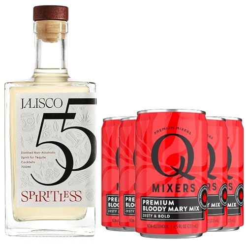 0810158580176 - SPIRITLESS JALISCO 55 DISTILLED NON-ALCOHOLIC TEQUILA BUNDLE WITH Q MIXERS BLOODY MARY MIX (BLOODY MARIA) - PREMIUM ZERO-PROOF LIQUOR SPIRITS FOR A REFRESHING EXPERIENCE | 5 PACK