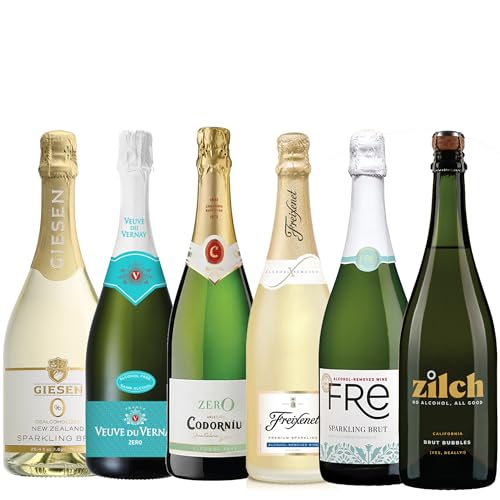 0810158580329 - SPARKLING NON-ALCOHOLIC WINE DATE NIGHT MIXED 6 PACK INCLUDES FREIXENET, ZILCH, CODORNIU, GIESEN, VEUVE DU VERNAY AND FRE 750ML ZERO ALCOHOL DEALCOHOLIZED CHAMPAGNE