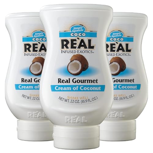 0810158581821 - REÀL INFUSED EXOTICS SIMPLY SQUEEZE 3 PACK COCONUT PUREE INFUSED SYRUP 16.9OZ BOTTLE FOR MIXOLOGISTS, CHEFS, COOKS