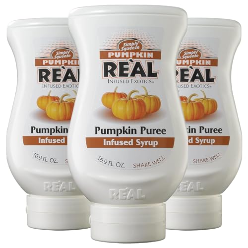 0810158581975 - REÀL INFUSED EXOTICS SIMPLY SQUEEZE 3 PACK PUMPKIN PUREE INFUSED SYRUP 16.9OZ BOTTLE FOR MIXOLOGISTS, CHEFS, COOKS